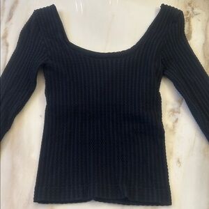 Free People Ribbed Black Sweater